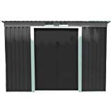 Abri de jardin en métal adossable 3.2 m² gris anthracite + kit d'ancrage inclus