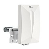 Antenne TNT Extérieure 1byone Antenne Intérieure Puissante Digitale pour Réception DVB-T, VHF / UHF / FM Signaux Analogues TV, Filtre 4G LTE, Revêtement Anti-UV, Etanche et au Design Compact