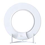 Antenne TNT 1byone Antenne Intérieur FULL HD Filtre 4G LTE pour TV Digitale Super Fine 0.7 mm Meilleure Réception Omni-Directionnelle pour VHF/UHF/FM, Avec Câble Coaxial de 3 m-blanc