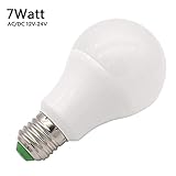 GRV Base E27 5730 SMD Lumière LED non dimmable 7 W thermique Plastique ampoule Séparation équivalent AC DC 12 V 24 V, blanc chaud, E27, 7.00W 12.00V