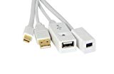 Dr. Bott mini DisplayPort Extension Pro v2, avec USB, (m-f) à m, Blanc