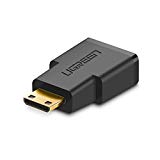 UGREEN 20101 Adaptateur Mini HDMI Mâle vers HDMI Femelle Connecteur Mini HDMI Supporte 4K 3D Full HD, Pour Raspberry Pi Zero, Canon EOS 700D, Nikon D5300 et D'autres dispositifs, Plaqué Or
