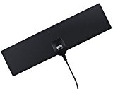 Antenne Portable Intérieure / Extérieure Haut Gain Slim Design pour TV TNT HD / Récepteur Télévision Numérique / PC TV USB / Radio FM / DAB - August DTA420 Antenne Extra Plate Noire - Attache Fenêtre / Vitre / Mural / Autocollant - Compatible UHF - VHF AM / FM / DAB / DVB-T / DVB-T2 MPEG4 (H.264)