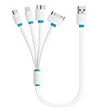 iMounTop Câble de Charge, Multi Universel 4 en 1 Câble de Chargeur USB pour iPhone 4 iPhone 5 iPhone 6 iPhone 5C samsung note 3 s5 ipad iphone SE 6s 6s plus 6 6 Plus 5s 5G 4s 4 / ipad / smartphone LG, Samsung, Huawei, HTC, Motorola, Nokia , Wiko, Alcatel Idol 3, 100cm（39.37inch ) (blanc) (Peut pas transférer des données)