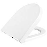 HOMFA Abattant WC Épais-en Aminolac Surface Optimisée Anti-Bactérien Résistante à La Décoloration, Lunette de Toilette-Résine UF avec Frein de Chute dans la Salle de Bain et Toilettes (Renforcé )