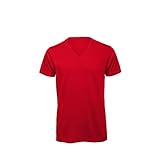 B&C Favourite - T-shirt à col V - Homme (S) (Rouge)