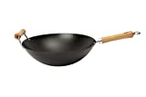 School of Wok école de Wok anti-adhésif Wok Star Wok en acier carbone, Argent, 35,6 cm