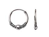 Boucles d'Oreilles Créoles de Bali en argent 925/000 - Diametre 20 mm