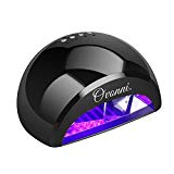 Ovonni Sèche Ongles Lampe LED pour Ongles Vernis 12W Electrique Portable pour Nail Art avec 60 Empoules LED, Minuteur 4 Positions 30s, 60s, 90s, 30min pour Tous Types de Gels-Noir