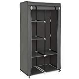 Songmics Armoire de rangement Penderie en tissu intissé 7 assemblages modulables 88 x 45 x 170 cm grise RYG84G