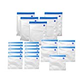 Uarter Sachets scellés Sacs de rangement pour sacs réutilisables sans BPA avec 2 clips d'étanchéité, lot de 20, 3 tailles