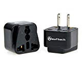 Neuftech 2 Pcs Adaptateur Prise Universelle Voyage Convertisseur de l'UE / UK / CN / UA au USA avec 2 Broches Plates