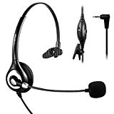 Arama Wantek 2.5mm Casque pour Téléphones de Bureau Mono avec Noise Canceling Micro Volume Mute pour Les Cisco Linksys SPA Polycom Grandstream Panasonic Zultys Gigaset IP Bureau et DECT Téléphone (A600CP)