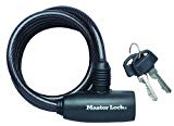 Master Lock LKM8126 Câble Antivol Vélo à Spirale 1,80m x 8Mm pour Vélo/Poussette/Trottinette avec Serrure à Clé