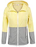Meaneor Blouson À Capuche Femme Imperméable Casual Léger Zip Parka Uni Respirant