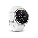 Garmin Vivoactive 3 - Montre Connectée de Sport avec GPS et Cardio Poignet - Argent avec Bracelet Blanc