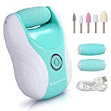 MYCARBON Pieds Électrique Rechargeable Pédicure Rape Electrique Pied Soin de Pieds Etanche Anti-Callosités et 5 Set Manucure pour Éliminer les Callosités Bleue aux Cristaux de Diamant
