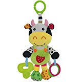 Happy Cherry - Hochet musique en peluche avec clé de dentition - Boîte à Musique d'éveil - Vache