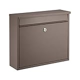 Mari Home Boîte à lettres murale d'extérieur très large Verrouillable A4 36 x 31,5 x 11,5 cm (Longueur x Largeur x Profondeur) - Gris chaud