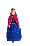 ELSA & ANNA Filles Reine des Neiges Princesse Partie Costumée Déguisements Robe de Soirée FR-FBA-ANNA2 (4-5 Ans, FR-ANNA2)