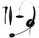 Wantek Wired 2,5mm Casque avec Noise Cancelling Micro et Volume Muet Contrôle pour Polycom Cisco Linksys SPA Grandstream Panasonic Gigaset & Zultys IP Téléphone et Téléphone Sans Fil DECT(510P1J25)