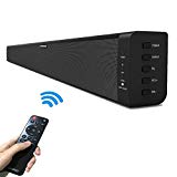 LONPOO 39-pouces Barre de son TV-haut-parleurs avec télécommande, 60W Stéréo Bass Audio, Bluetooth 4.0 sans fil et optique/coaxial/RCA/AUX sortie filaire (Noir)