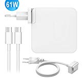 Macbook Pro 13 pouces Chargeur,61W/29W USB C Adaptateur de Alimentation PD(Power delivery) 20.3V/3A Chargeur Remplacement pour Macbook Pro 12/13 pouces,iPhone X/8/8 plus avec 2m Câble de Charge Rapide et Câble d'alimentation CA