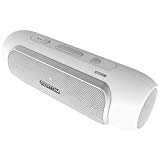 AZATOM Storm – Enceinte Puissante Bluetooth 4.0 Portable avec NFC – Double Drivers – Double caisson de basse - 24W - 24hrs d’autonomie – Blanc