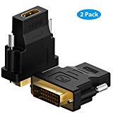 Rankie Adaptateur DVI vers HDMI, 1080P Full HD, Lot de 2, Noir
