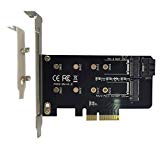 GLOTRENDS M.2 PCIe NVMe or PCIe AHCI SSD to PCIe 3.0 x4 and M.2 SATA SSD to SATA III Adapter Card (Support 2280/2260/2242/2230)