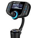 Adaptateur Voiture GRDE V4.2 Bluetooth Mains Libres Transmetteur FM Auto Fonction A2DP Avec Grand Ecran Information Et Dual USB, Support Radio Pour iPhone, iPad, Tablette, Andriod, (BT-70)