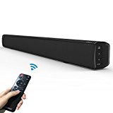 LONPOO 2.0CH TV Barre de son haut-parleur Bluetooth 40W avec télécommande( 31 pouces, basse stéréo/Treble, Sortie filaire Optique/ coxail/ Aux/ RCA)-Noir