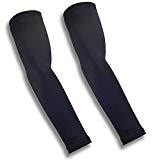 Manchons de bras, Sunenjoy Homme Femmes Bras Manches Longues Protection Solaire Compression de Protection UV de Bras de Refroidissement Protection de Soutien de Coude de Garniture Skidproof CrashProof (noir, XL)