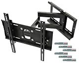 RICOO Support TV Mural orientable inclinable R23F-Chevilles Fischer-UX10 Meuble suspendu Plasma Smart OLED incurvé fixation télé LED LCD 3D 4K max VESA 400x400 universel toutes marques televiseur