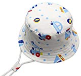 Cloud Kids Chapeau De Soleil Bébé Anti Uv Bob Coton Fille Garçon Loisir Voyage Outdoor (Motif voiture, 1-2 ans)