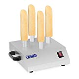 Royal Catering Chauffe Pain Hot Dog Machine Appareil à Hot-Dog Professionnel RCHW-200 (200 W, Température max. 145 °C, 4 Broches grill) Acier