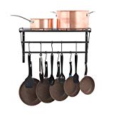 OROPY Support de pot en acier inoxydable ustensiles de cuisine murale suspendus étagère (étagère de grille)