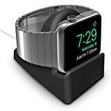 Orzly Night-Stand pour Apple Watch NOIR - Station de Charge mode Nightstand - Station d'accueil - Support Bureau Compact HQ Compatible Apple Watch 38 mm / Apple Watch 42 mm - Avec fente pour dissimuler votre câble de recharge