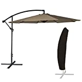 Happy Garden Pack Parasol Déporté Rond Ø3m Taupe + Housse