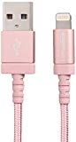 AmazonBasics Câble tressé en nylon Lightning vers USB Certifié Apple Rose doré 1,8 m