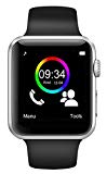 Montre Connectée Smart Watch pour Smartphone Android, Apple iOS et Windows Bluetooth 4.0 montre intelligente avec Support carte SIM et fonction Fitness Tracker - Noir intense