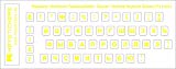 Keystickers Sticker clavier russe pour PC (11 x 13 mm), pour Mac & Ordinateur Portable (14 x 14 mm, transparent avec protection Vernis 5x6mm (universelle) jaune