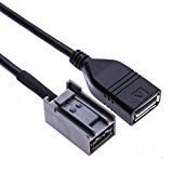USB AUX Câble Cordon Adaptateur par Keple | pour Citroen C4 AirCross Peugeot 4008 | Autoradio Lecteur Interface Convertisseur Prise Auxiliaire à iPhone iPod Clé USB Flash
