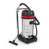 Klarstein Reinraum Centaur • aspirateur industriel • aspirateur à eau • poussières • 2400 W • filtre renouvelable • cuve inox 100 l • prise de courant • IP44 • poignée • roulettes • argent-rouge
