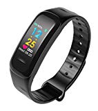 ANSCIO Fitness tracker moniteur de fréquence cardiaque tracker moniteur de sommeil Smart Watch pour iPhone Samsung et autres smartphones Android ou iOS pour adultes enfants (écran couleur)