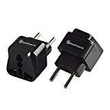 Neuftech reg; 2 x prise/adaptateur de voyage universel Prise UE Europe/Allemagne vers Royaume-Uni, États-Unis, Chine, Canada, Japon, Thaïlande, Mexique, Philippines, etc.