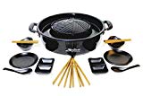 TomYang Barbecue avec accessoires Premium pour 2 personnes. Le barbecue thaïlandais original et Hot Pot! La cuisine minceur saine de l`Asie: un barbecue de table, barbecue électrique et fondue d'Asie. Faites des grillades sans ajouter de matière grasse.