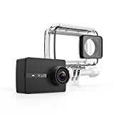 YI Lite Caméra d'action 4K/15fps, 1080p/60fps avec Objectif Ultra Grand Angle Wifi & Bluetooth avec Boîtier Etanche - Noir