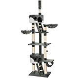 TecTake Arbre à chat XXL grattoir avec différents éléments - gris blanc - hauteur : env. 240-260cm