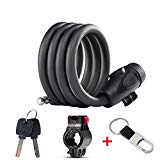 Antivol pour vélo,Câble Enroulé Cadenas de Vélo Verrouillage Chaînes antivol cadenas antivol Sécurité pour Vélo/Poussette/Trottinette avec Serrure à Clé